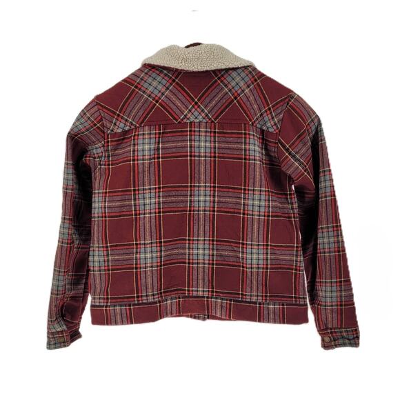 Noble Outfitters Womens Plaid Sherpa Collared Flannel Jacket Size M Cabin Core - Picture 3 of 10